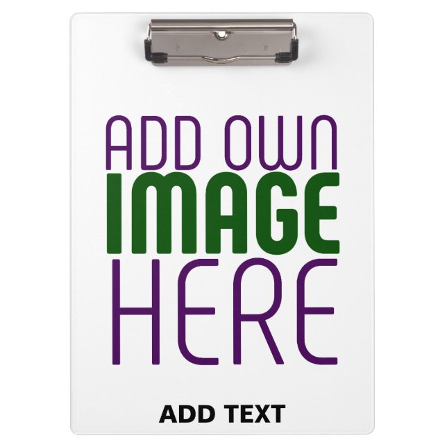 MODERN EDITABLE SIMPLE WHITE IMAGE TEXT TEMPLATE CLIPBOARD (Front)
