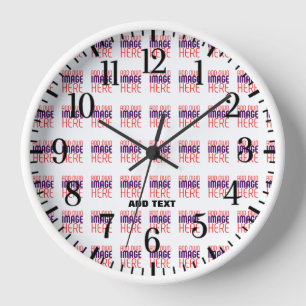 MODERN EDITABLE SIMPLE WHITE IMAGE TEXT TEMPLATE CLOCK