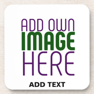 MODERN EDITABLE SIMPLE WHITE IMAGE TEXT TEMPLATE COASTER