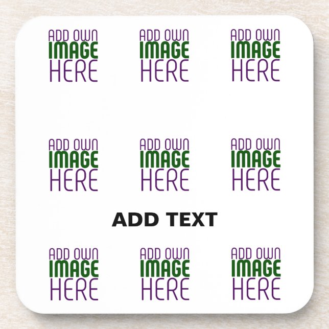 MODERN EDITABLE SIMPLE WHITE IMAGE TEXT TEMPLATE COASTER (Front)