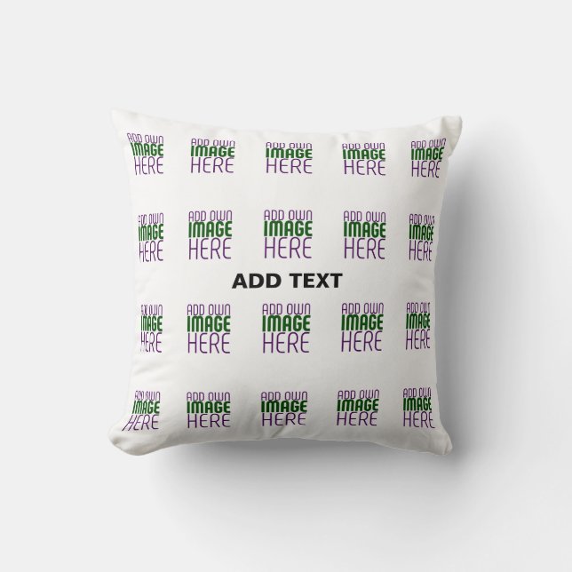 MODERN EDITABLE SIMPLE WHITE IMAGE TEXT TEMPLATE CUSHION (Front)