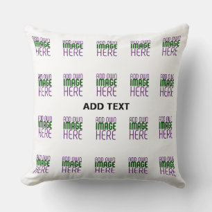 MODERN EDITABLE SIMPLE WHITE IMAGE TEXT TEMPLATE CUSHION