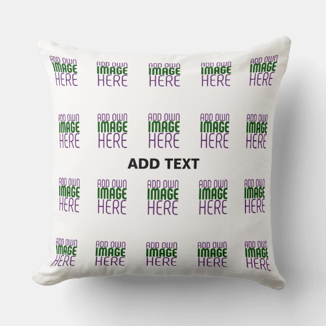 MODERN EDITABLE SIMPLE WHITE IMAGE TEXT TEMPLATE CUSHION (Front)