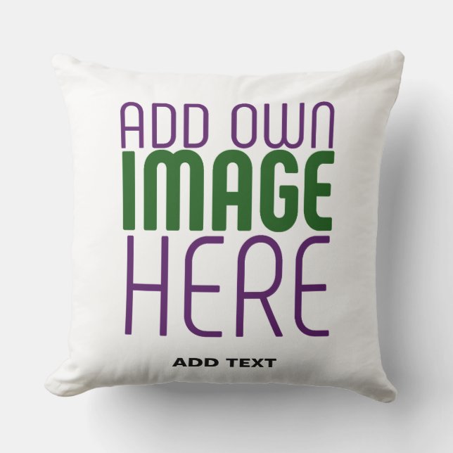 MODERN EDITABLE SIMPLE WHITE IMAGE TEXT TEMPLATE CUSHION (Front)