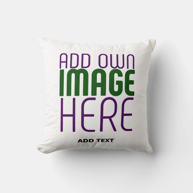 MODERN EDITABLE SIMPLE WHITE IMAGE TEXT TEMPLATE CUSHION (Front)