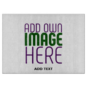 MODERN EDITABLE SIMPLE WHITE IMAGE TEXT TEMPLATE CUTTING BOARD