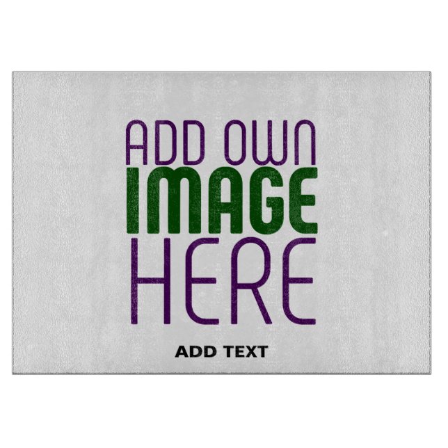 MODERN EDITABLE SIMPLE WHITE IMAGE TEXT TEMPLATE CUTTING BOARD (Front)