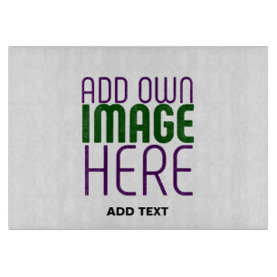 MODERN EDITABLE SIMPLE WHITE IMAGE TEXT TEMPLATE CUTTING BOARD