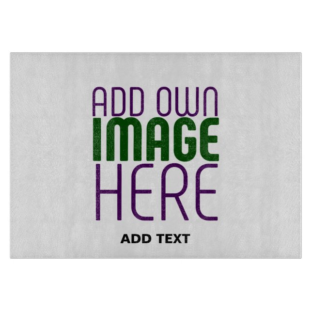 MODERN EDITABLE SIMPLE WHITE IMAGE TEXT TEMPLATE CUTTING BOARD (Front)