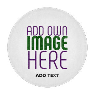 MODERN EDITABLE SIMPLE WHITE IMAGE TEXT TEMPLATE CUTTING BOARD
