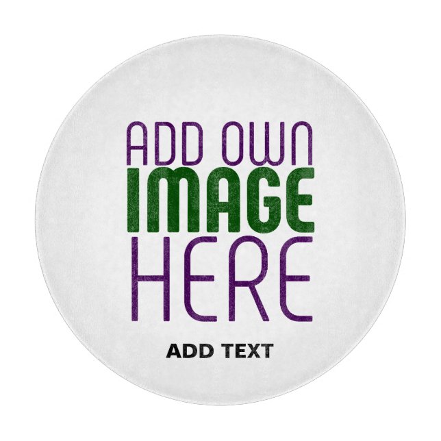 MODERN EDITABLE SIMPLE WHITE IMAGE TEXT TEMPLATE CUTTING BOARD (Front)