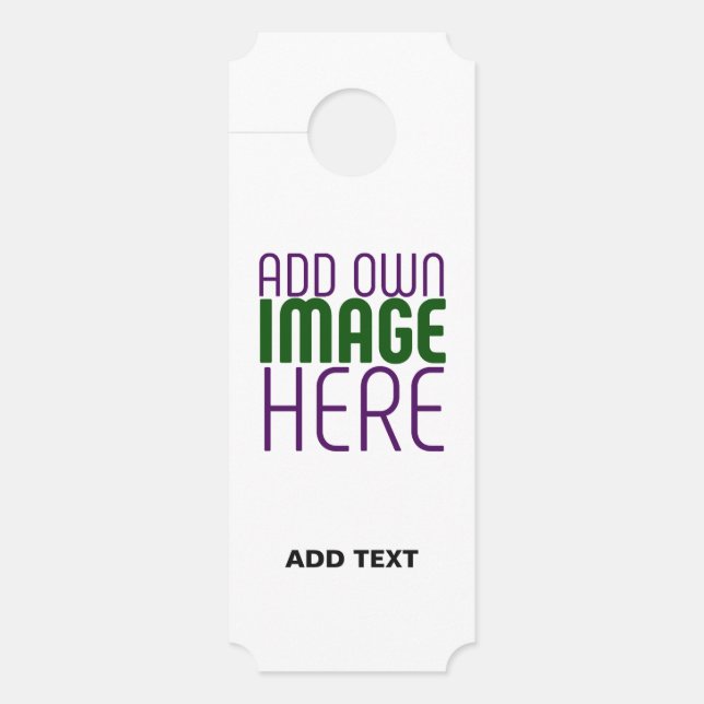  MODERN EDITABLE SIMPLE WHITE IMAGE TEXT TEMPLATE DOOR HANGER (Front)