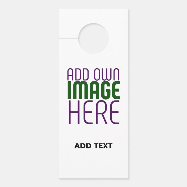  MODERN EDITABLE SIMPLE WHITE IMAGE TEXT TEMPLATE DOOR HANGER (Front)