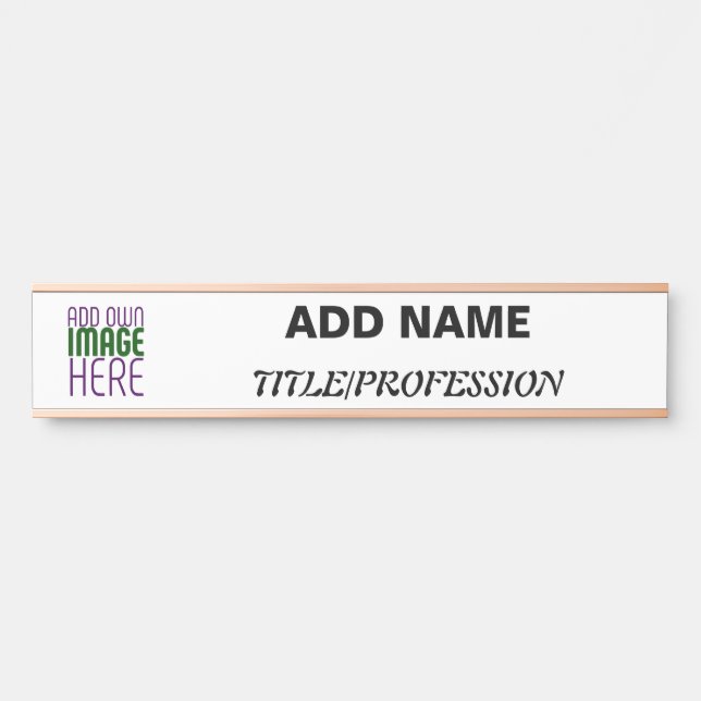 MODERN EDITABLE SIMPLE WHITE IMAGE TEXT TEMPLATE DOOR SIGN (Front)
