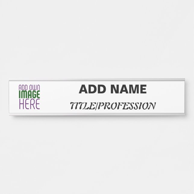 MODERN EDITABLE SIMPLE WHITE IMAGE TEXT TEMPLATE DOOR SIGN (Front)