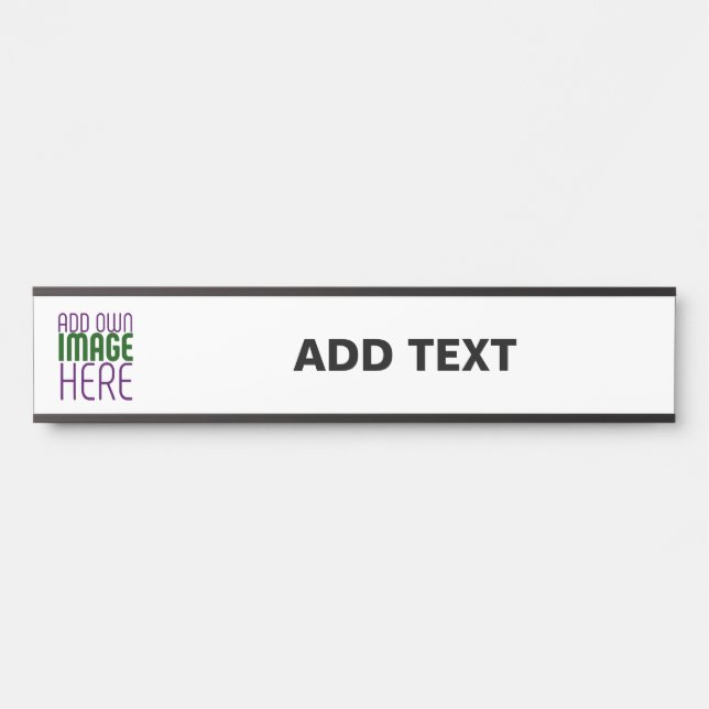 MODERN EDITABLE SIMPLE WHITE IMAGE TEXT TEMPLATE DOOR SIGN (Front)