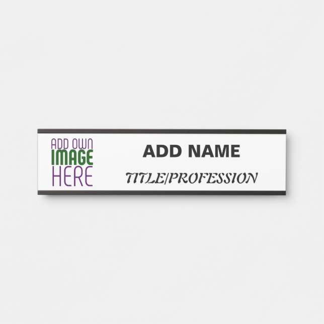MODERN EDITABLE SIMPLE WHITE IMAGE TEXT TEMPLATE DOOR SIGN (Front)