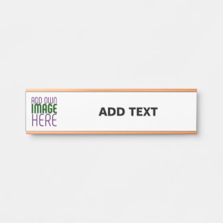 MODERN EDITABLE SIMPLE WHITE IMAGE TEXT TEMPLATE DOOR SIGN