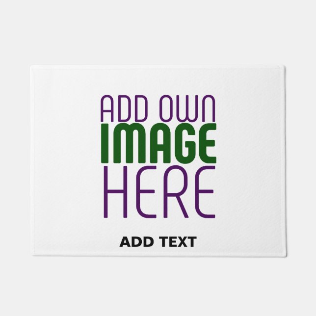 MODERN EDITABLE SIMPLE WHITE IMAGE TEXT TEMPLATE DOORMAT (Front)