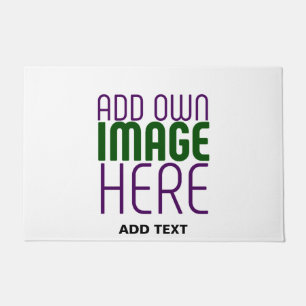MODERN EDITABLE SIMPLE WHITE IMAGE TEXT TEMPLATE DOORMAT