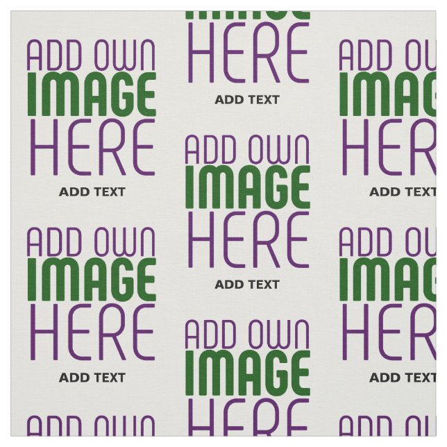 MODERN EDITABLE SIMPLE WHITE IMAGE TEXT TEMPLATE FABRIC (Swatch)