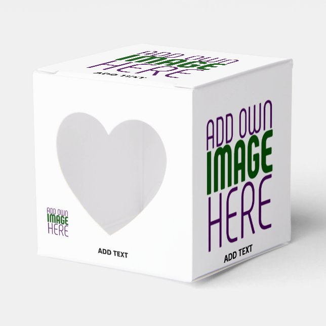 MODERN EDITABLE SIMPLE WHITE IMAGE TEXT TEMPLATE FAVOUR BOX (Front Side)