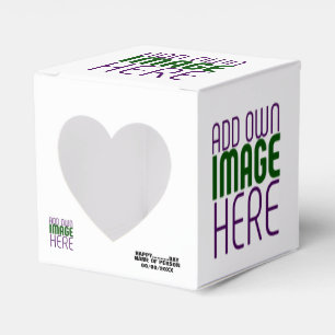 MODERN EDITABLE SIMPLE WHITE IMAGE TEXT TEMPLATE FAVOUR BOX