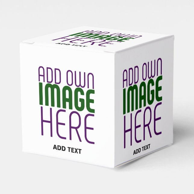 MODERN EDITABLE SIMPLE WHITE IMAGE TEXT TEMPLATE FAVOUR BOX (Front Side)
