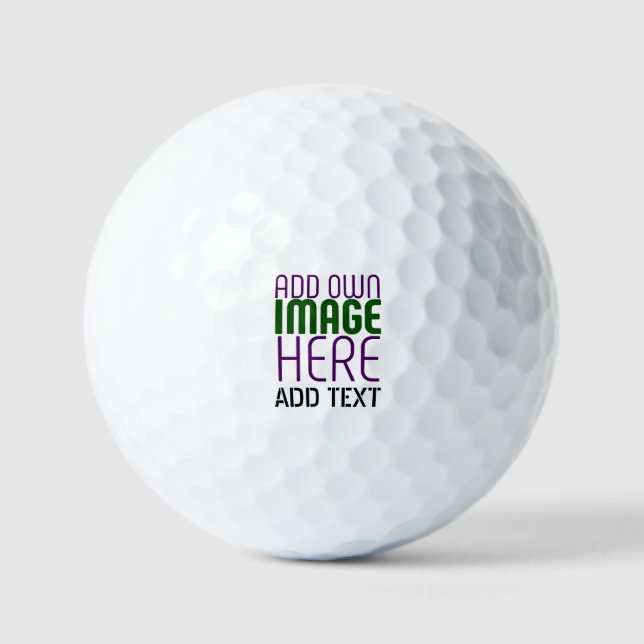 MODERN EDITABLE SIMPLE WHITE IMAGE TEXT TEMPLATE GOLF BALLS (Front)
