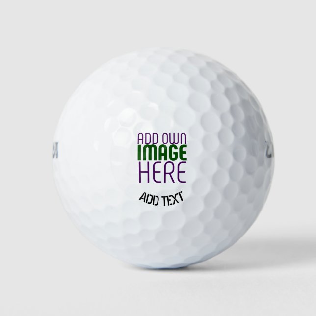 MODERN EDITABLE SIMPLE WHITE IMAGE TEXT TEMPLATE GOLF BALLS (Front)