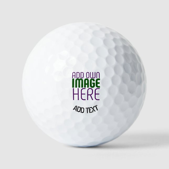 MODERN EDITABLE SIMPLE WHITE IMAGE TEXT TEMPLATE GOLF BALLS (Front)