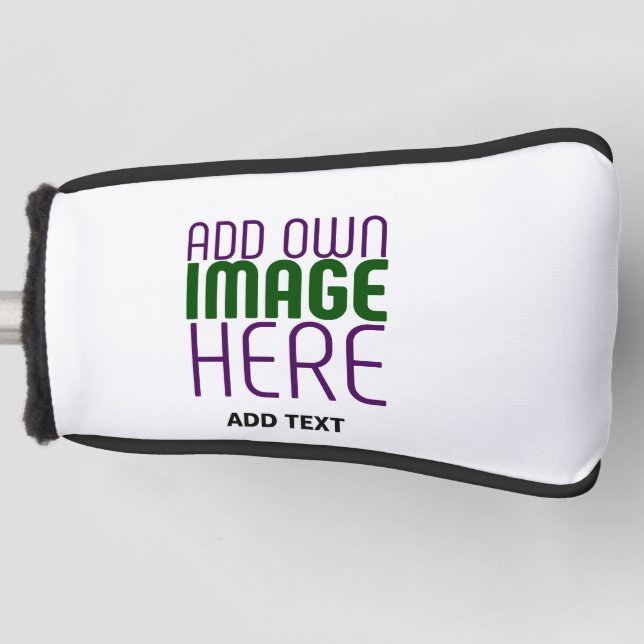 MODERN EDITABLE SIMPLE WHITE IMAGE TEXT TEMPLATE GOLF HEAD COVER (Front)