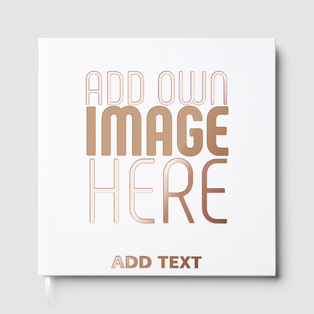 MODERN EDITABLE SIMPLE WHITE IMAGE TEXT TEMPLATE GUEST BOOK (Front)