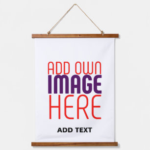 MODERN EDITABLE SIMPLE WHITE IMAGE TEXT TEMPLATE HANGING TAPESTRY