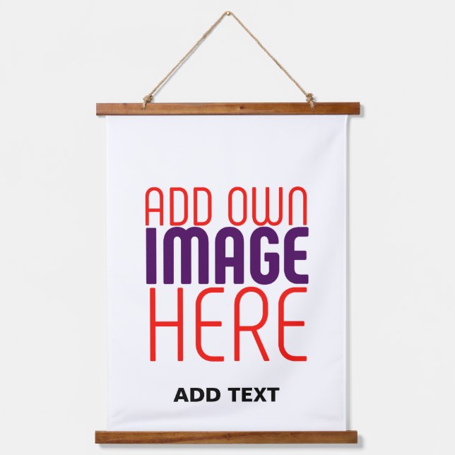 MODERN EDITABLE SIMPLE WHITE IMAGE TEXT TEMPLATE HANGING TAPESTRY (Front)