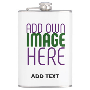 MODERN EDITABLE SIMPLE WHITE IMAGE TEXT TEMPLATE HIP FLASK