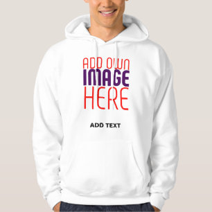MODERN EDITABLE SIMPLE WHITE IMAGE TEXT TEMPLATE HOODIE