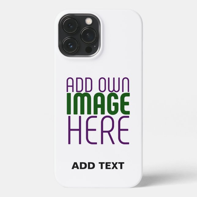 MODERN EDITABLE SIMPLE WHITE IMAGE TEXT TEMPLATE iPhone CASE (Back)