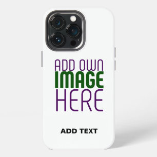 MODERN EDITABLE SIMPLE WHITE IMAGE TEXT TEMPLATE iPhone 13 PRO CASE