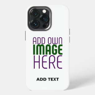 MODERN EDITABLE SIMPLE WHITE IMAGE TEXT TEMPLATE iPhone 13 PRO CASE