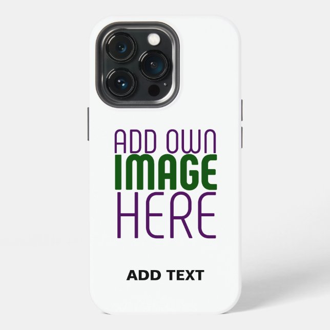 MODERN EDITABLE SIMPLE WHITE IMAGE TEXT TEMPLATE iPhone CASE (Back)