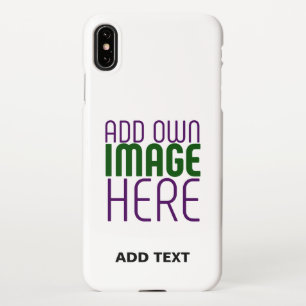 MODERN EDITABLE SIMPLE WHITE IMAGE TEXT TEMPLATE iPhone CASE