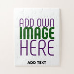 MODERN EDITABLE SIMPLE WHITE IMAGE TEXT TEMPLATE JIGSAW PUZZLE<br><div class="desc">THIS IS A DESIGN FITTING FOR CUSTOMERS.YOU CAN CHANGE, RESIZE OR ADD LOGO, PHOTO, TEXT AND COLOURS THE WAY YOU WANT.THANK YOU.</div>