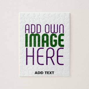MODERN EDITABLE SIMPLE WHITE IMAGE TEXT TEMPLATE JIGSAW PUZZLE