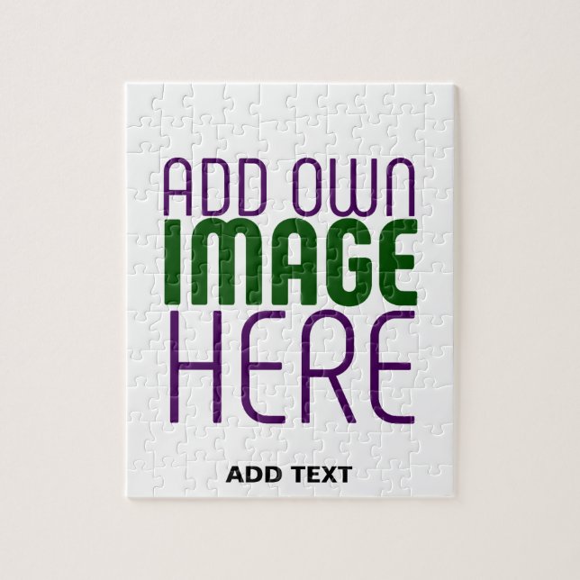 MODERN EDITABLE SIMPLE WHITE IMAGE TEXT TEMPLATE JIGSAW PUZZLE (Vertical)