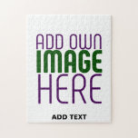 MODERN EDITABLE SIMPLE WHITE IMAGE TEXT TEMPLATE JIGSAW PUZZLE<br><div class="desc">THIS IS A DESIGN FITTING FOR CUSTOMERS.YOU CAN CHANGE, RESIZE OR ADD LOGO, PHOTO, TEXT AND COLOURS THE WAY YOU WANT.THANK YOU.</div>