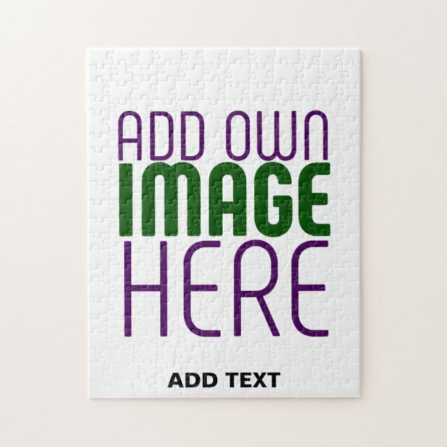 MODERN EDITABLE SIMPLE WHITE IMAGE TEXT TEMPLATE JIGSAW PUZZLE (Vertical)