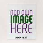 MODERN EDITABLE SIMPLE WHITE IMAGE TEXT TEMPLATE JIGSAW PUZZLE<br><div class="desc">THIS IS A DESIGN FITTING FOR CUSTOMERS.YOU CAN CHANGE, RESIZE OR ADD LOGO, PHOTO, TEXT AND COLOURS THE WAY YOU WANT.THANK YOU.</div>