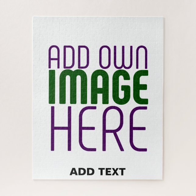 MODERN EDITABLE SIMPLE WHITE IMAGE TEXT TEMPLATE JIGSAW PUZZLE (Vertical)