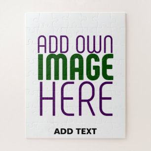 MODERN EDITABLE SIMPLE WHITE IMAGE TEXT TEMPLATE JIGSAW PUZZLE